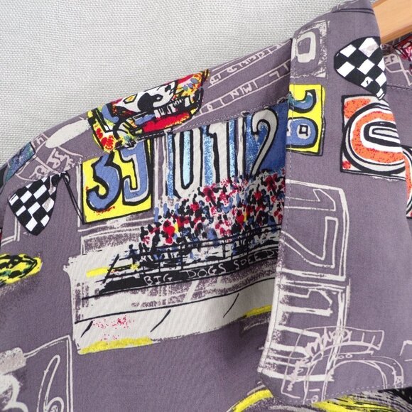 Authentic Big Dogs Speedway Graphic Men's 4X Casual Short Sleeve Button Shirt - Picture 2 of 8